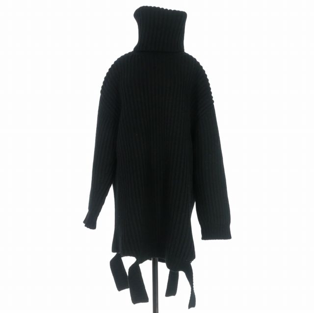 バレンシアガ BALENCIAGA オーバーサイズ タートルネック ケーブルニット セーター 長袖 34 ブラック 黒 491963T1424 国内正規