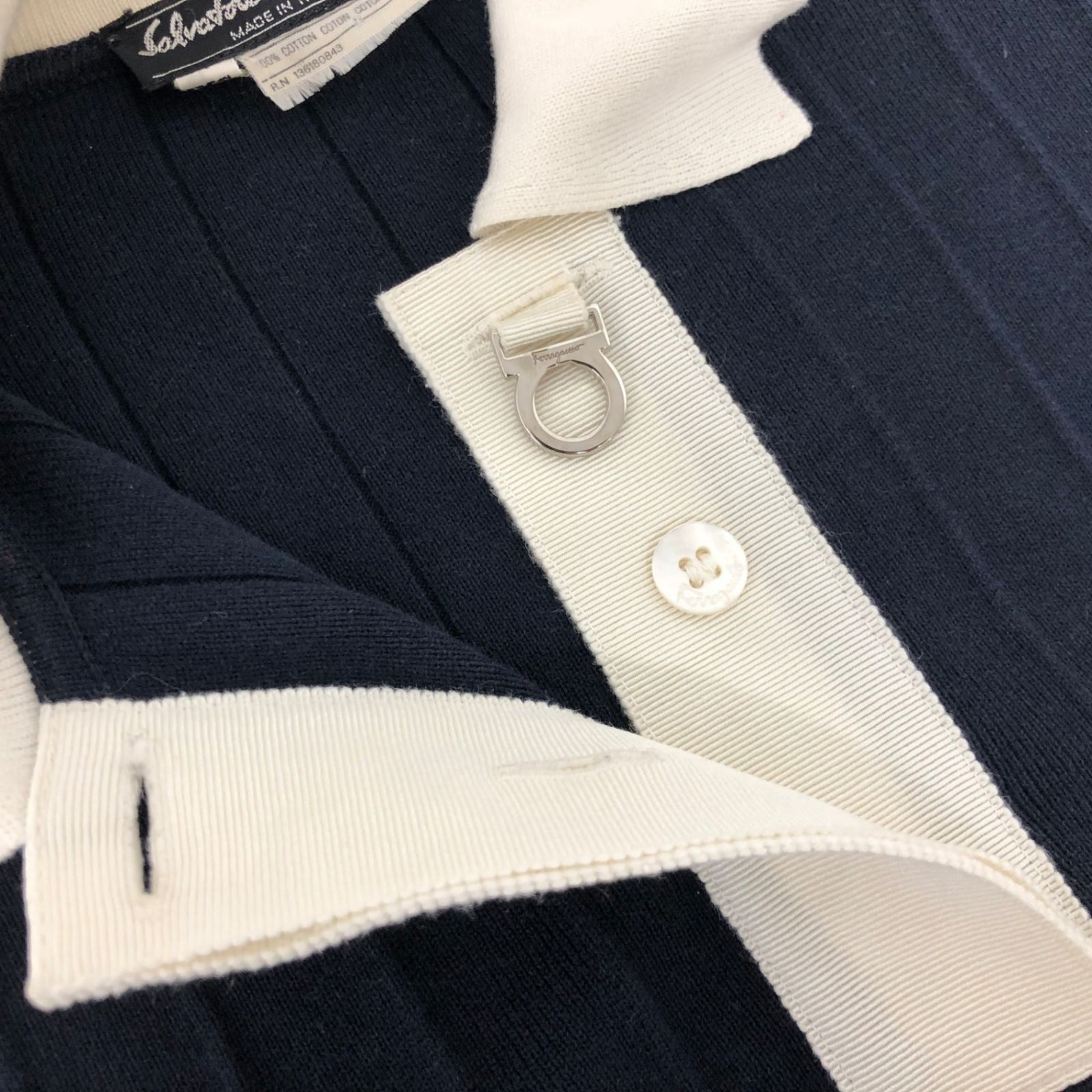 高級✨Salvatore Ferragamo ガンチーニ　半袖ポロシャツ　M Ferragamo ガンチーニポロシャツ 【公式通販】