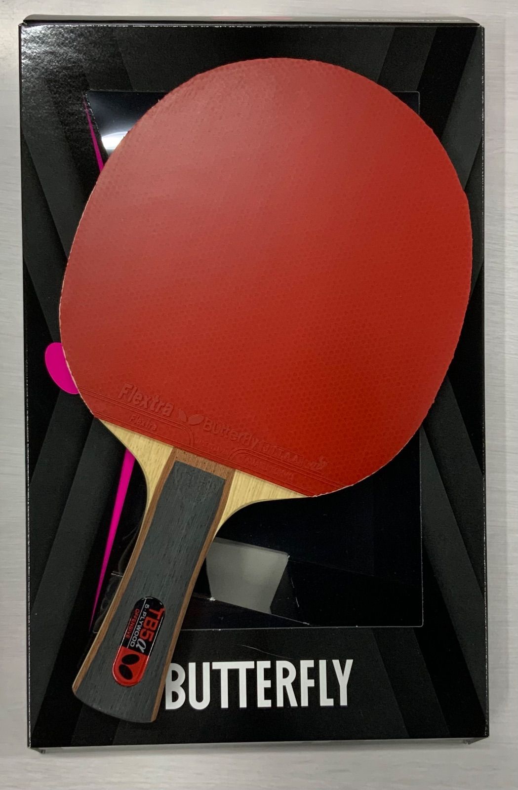 新品　40％OFF 訳あり　バタフライラケット・ラバー・ケースセット（粘着フェイル、スリムクリーナー、ハンディ・ケア）
