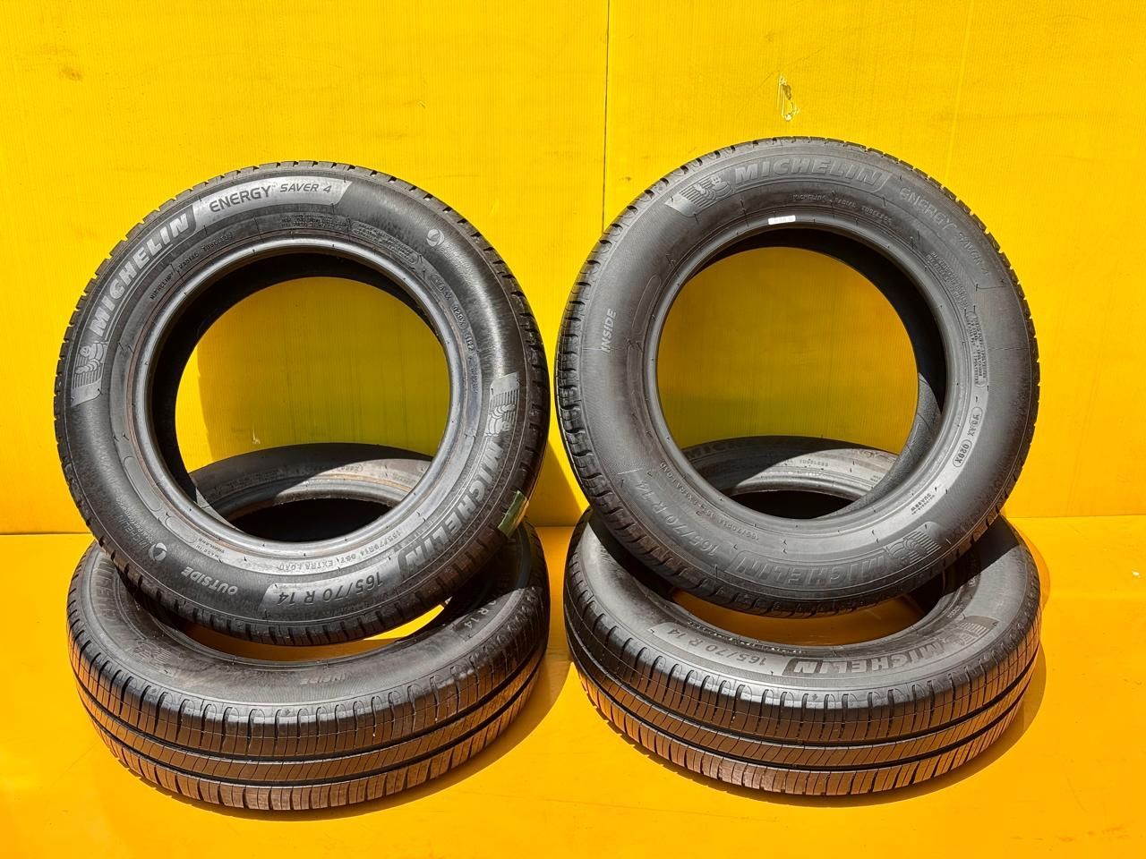 AT-471] 4本 ★2022★ ミシュラン タイヤ MICHELIN TYRE W8AX 165/70R14 85T ENERGY SAVER 溝 6.33/6.23/6.31/6.35mｍ タイ製14インチ以下