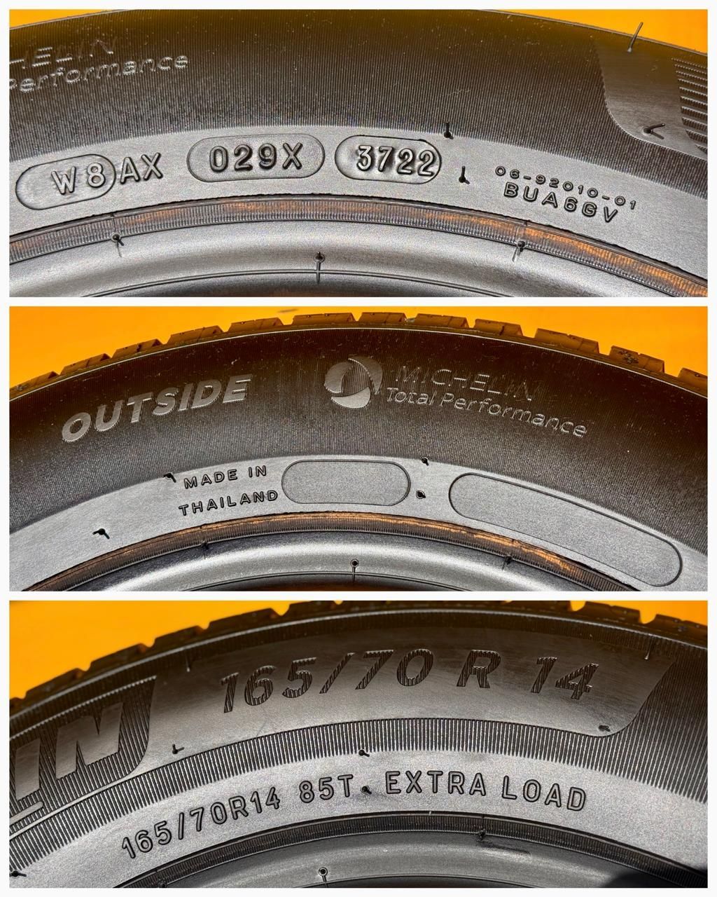 AT-471] 4本 ★2022★ ミシュラン タイヤ MICHELIN TYRE W8AX 165/70R14 85T ENERGY SAVER 溝 6.33/6.23/6.31/6.35mｍ タイ製