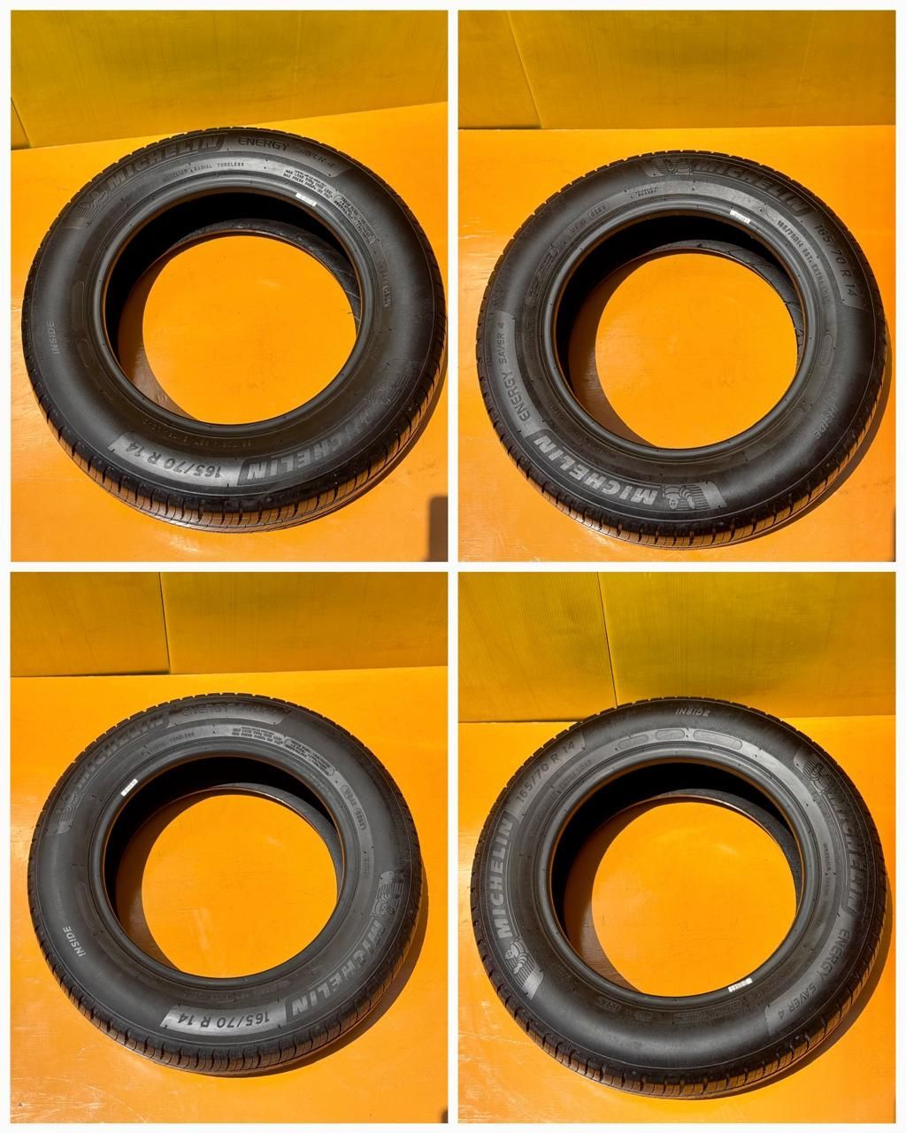 AT-471] 4本 ★2022★ ミシュラン タイヤ MICHELIN TYRE W8AX 165/70R14 85T ENERGY SAVER 溝 6.33/6.23/6.31/6.35mｍ タイ製