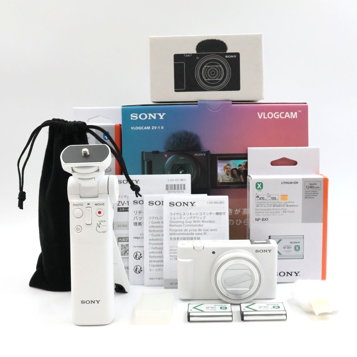 ■新品同様■ SONY VLOGCAM ZV-1 II シューティンググリップキット ZV-1M2G W ホワイト コンパクトデジタルカメラ ソニー