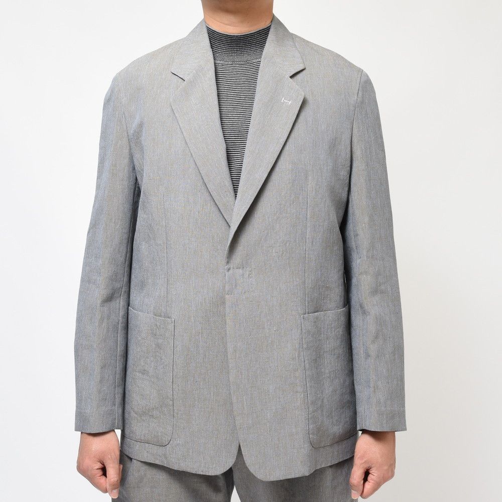 【40%OFF】3(L)サイズ mando（マンド） リネンナイロンメランジ1Bジャケット 23193-001 17031403037 グレー 新品