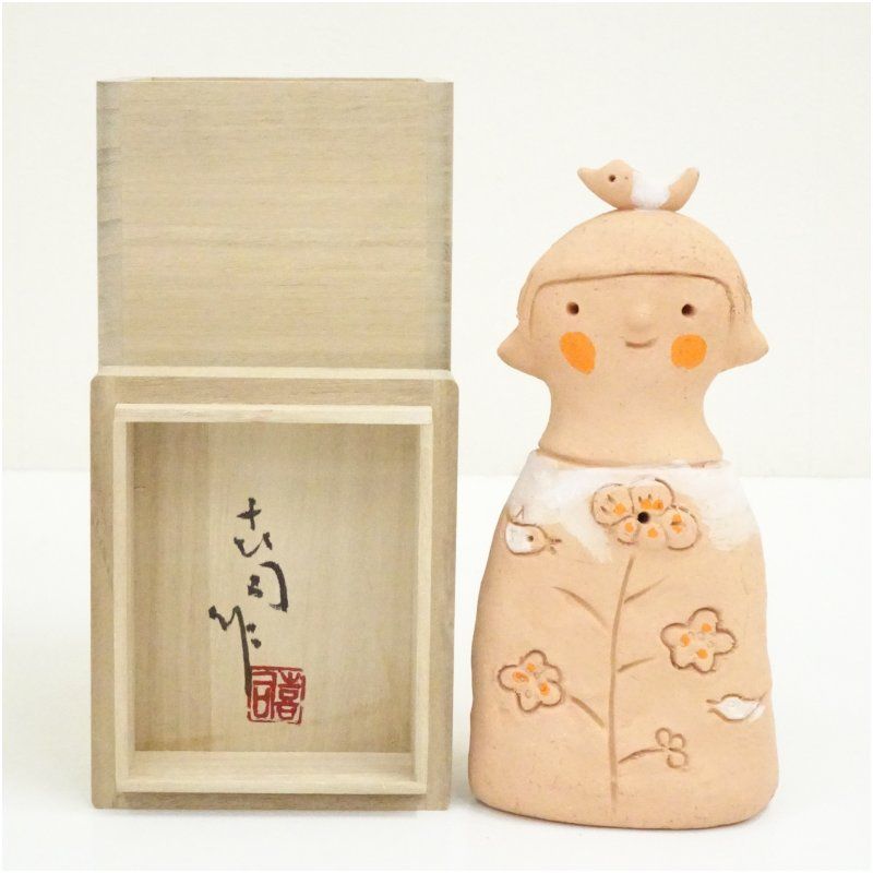 美術品・アンティーク・コレクション 木代喜司造 素焼像（銘：よろこび