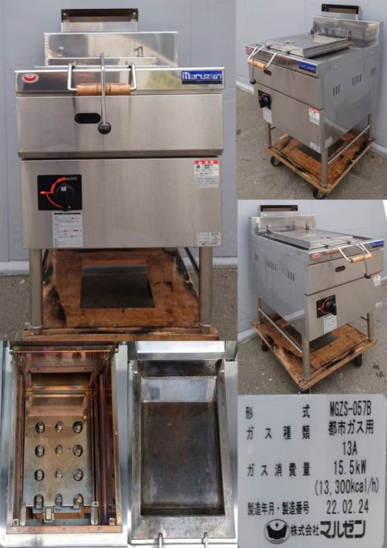 【中古】餃子焼器 マルゼン MGZS-057B 都市ガス 2022年