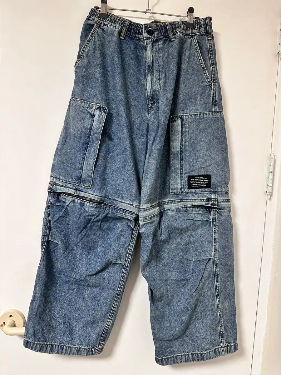 지유 UNDERCOVER デニム コンバーチブル ワイド カーゴ パンツ