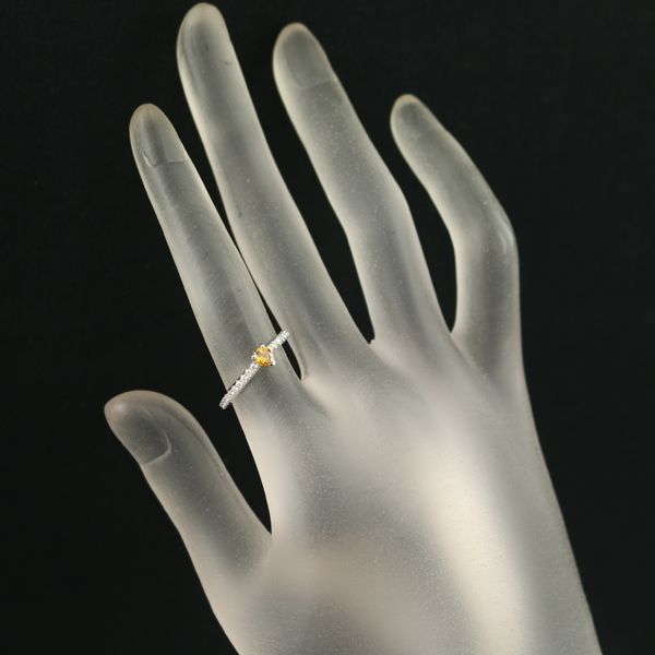 オレンジイエロー&クリア ダイヤ ダイヤモンド 0.26ct/0.26ct ペア