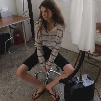 アラン ストライプ ニット Larry stripe knit_ivory
