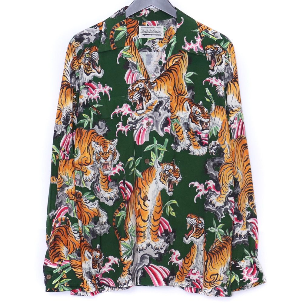 未使用 WACKO MARIA × TIM LEHI HAWAIIAN SHIRT L/S Mサイズ グリーン TIMLEHI-WH-HI08