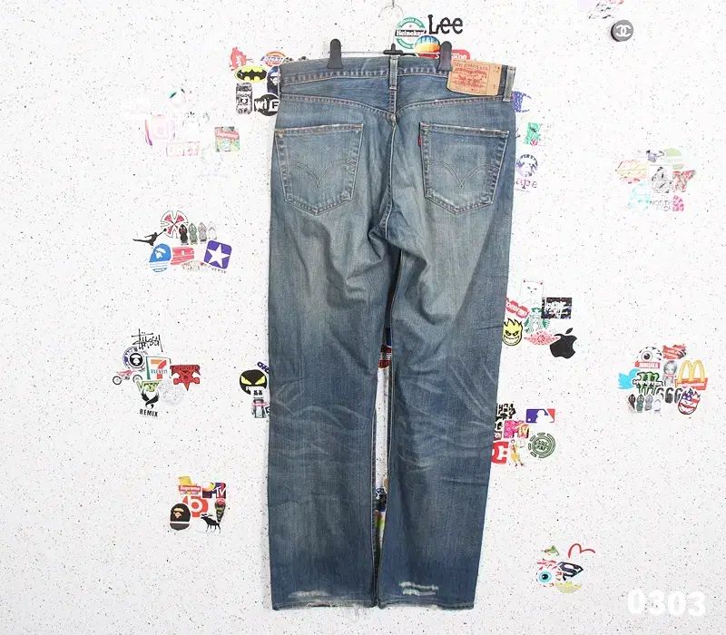 メンズ リーバイス 501 ウォッシュ デニム ズボン