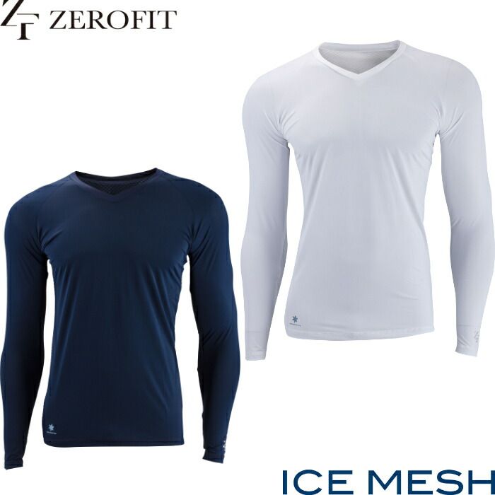 EON SPORTS イオンスポーツ ZEROFIT ICE MESH ゼロフィット アイスメッシュ Vネック 冷感アンダーウエア ロングスリーブ 男女兼用【ネコポス】