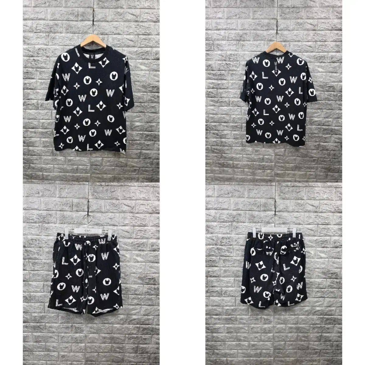 ライフウォーカー ブラック パータン 半袖 Tシャツ ハーフパンツ セット 実寸 サイズ 105
