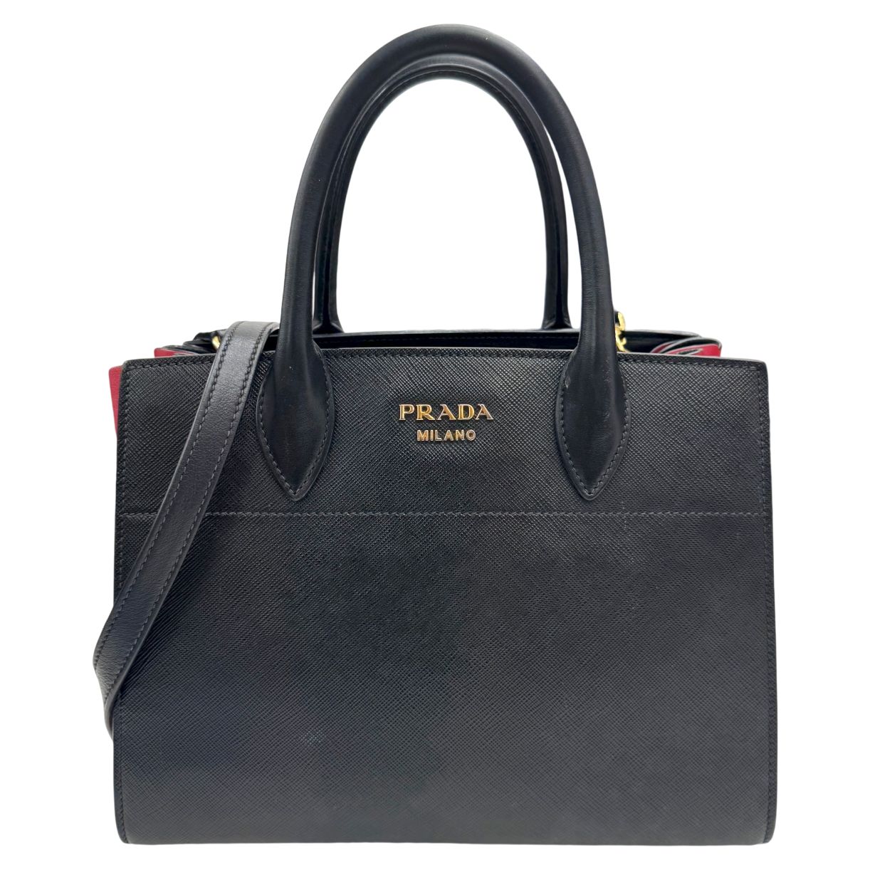 中古】PRADA プラダ サフィアーノ ビブリオテーク レザー 2WAY 