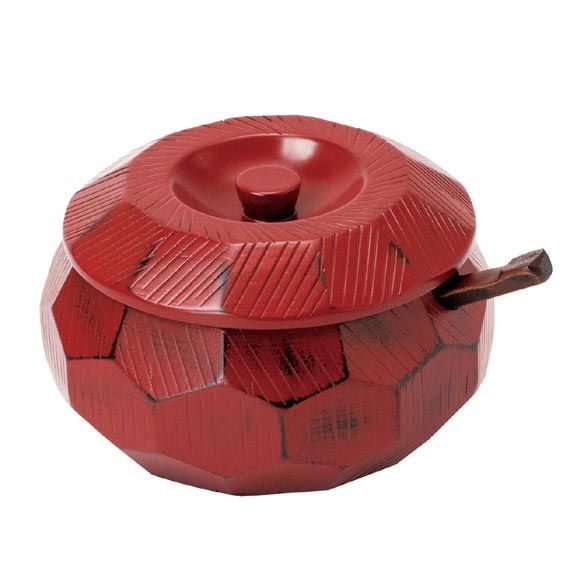天然木（摺漆）の飯器セット（蓋・しゃもじ付き）「約φ17.5×H10.5cm」／根来（朱・大）　※おひつ,ひつまぶし,和食器,本格,業務用,入れ物,ごはん,ご飯,お米,丼,容器,日本食,赤　◎2個目～大幅値引き対象商品