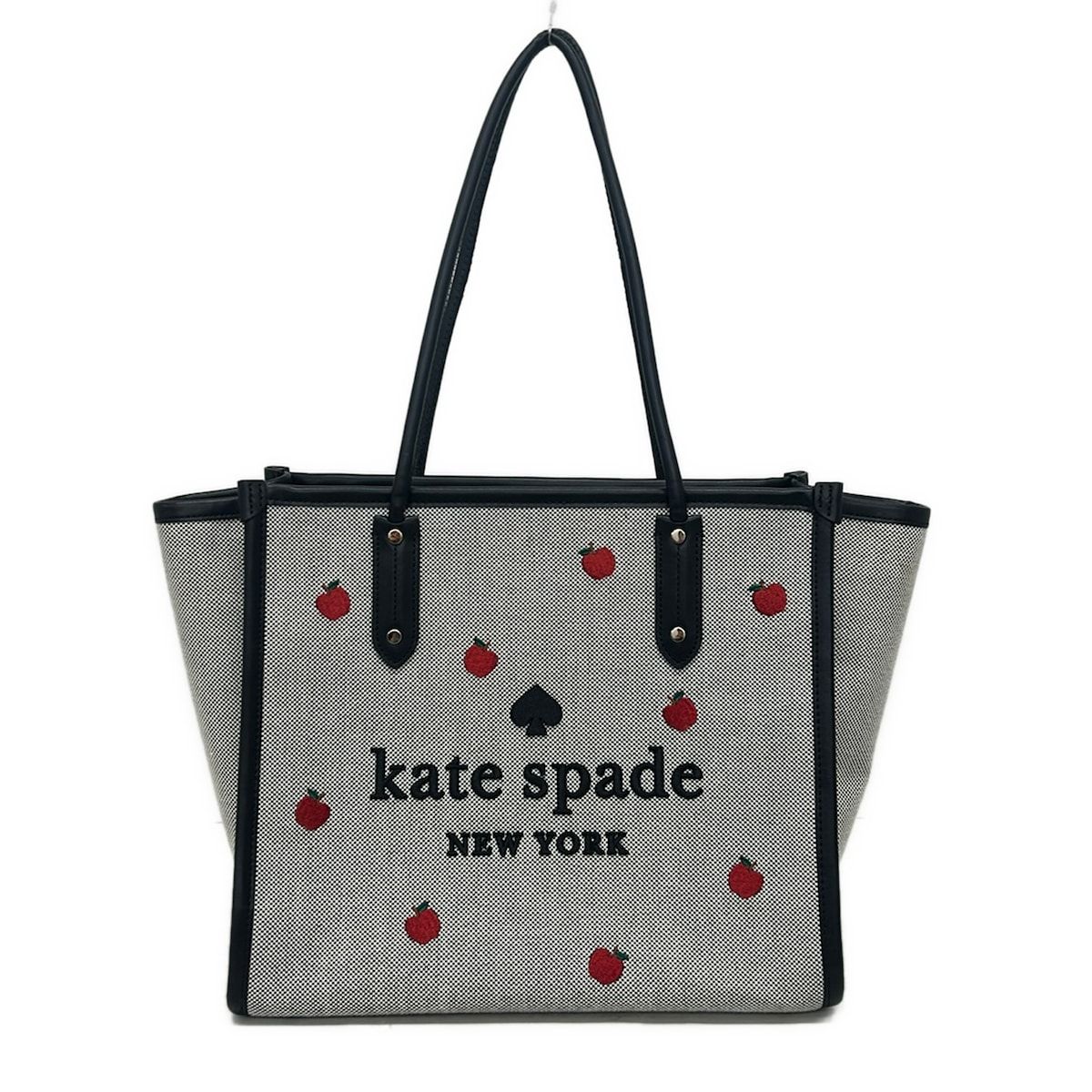Kate spade(ケイトスペード) ショルダーバッグ - K8137 グレー×黒×マルチ リンゴ/刺繍 レザー