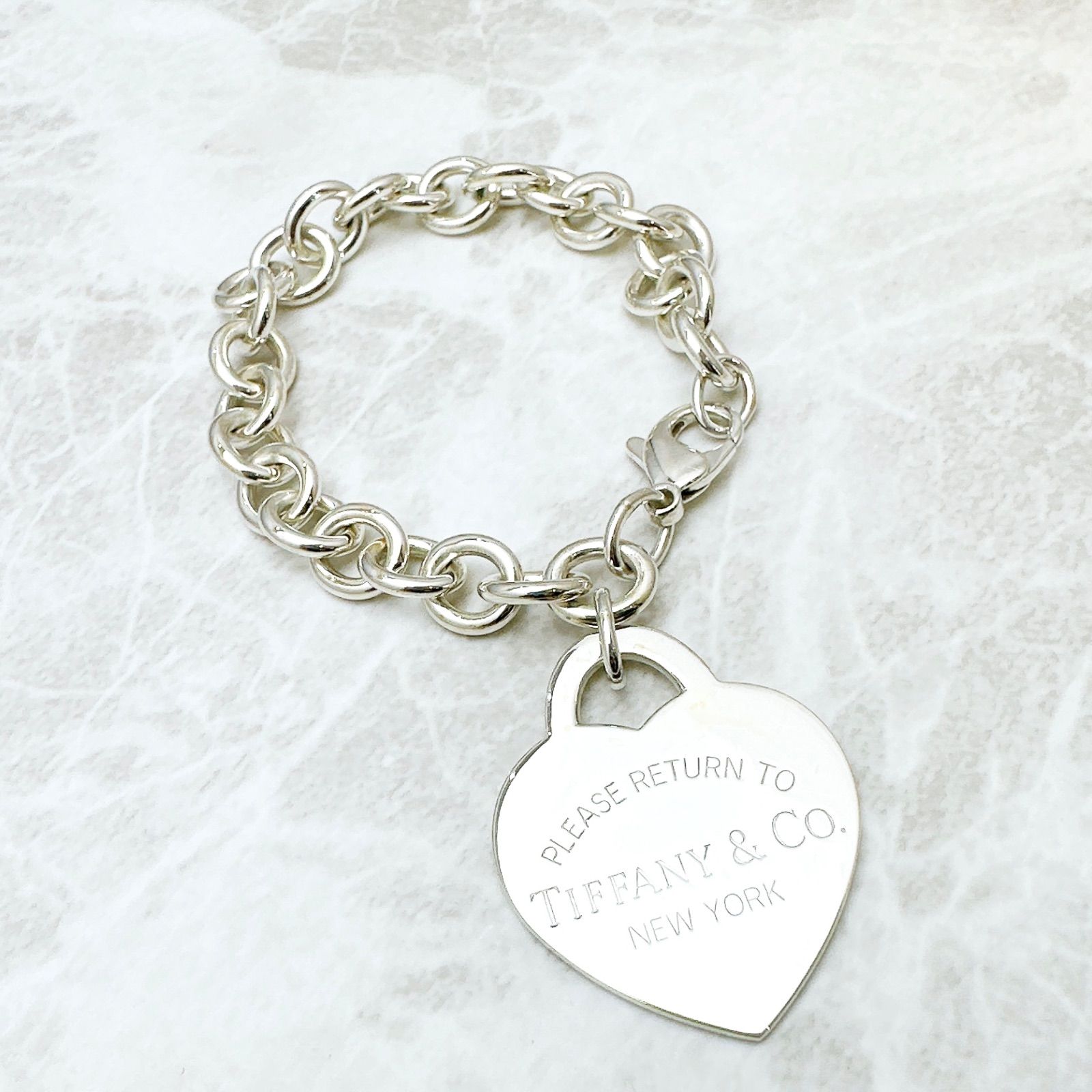 美品?Tiffany＆Co. リターントゥティファニー シルバー ブレスレット 約17 cm U