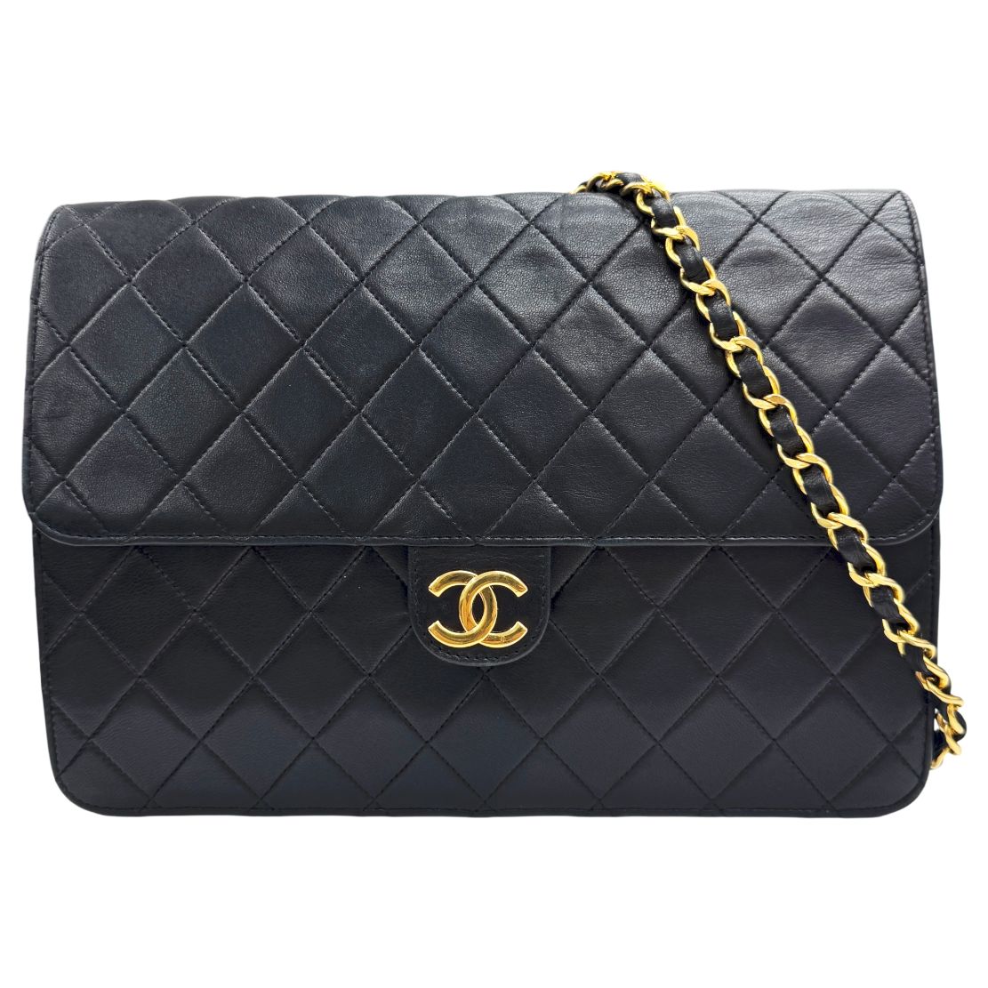 【中古】CHANEL シャネル マトラッセ25 プッシュロック ココマーク ラムスキン マトラッセ チェーンショルダー ブラック レディース 0番台 1988年頃 ヴィンテージ ゴールド金具 お洒落 お出かけ 肩掛け 人気 【ブランドギャラリー心斎橋店】