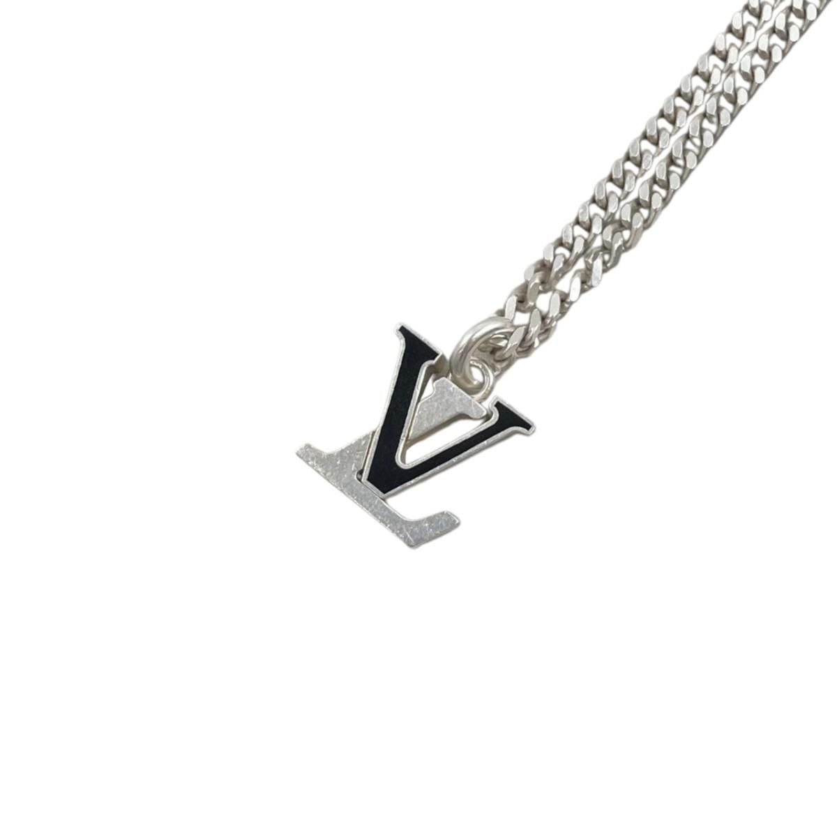☆ルイヴィトン ネックレス ペンダント･LV スパイク M03224 Ag925 ロゴ シルバー ブラック LOUIS VUITTON