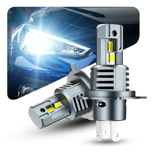 Marsauto H4 LED ヘッドライト Hi/Lo 車検対応 28000LM 6000Kホワイト 爆光 H4 LEDバルブ ハロゲンサイズ 無極性 DC12V 取り付け簡単 55W IP68超強防水性能 高速回転冷却ファン付け 瞬間起動 06a7f821