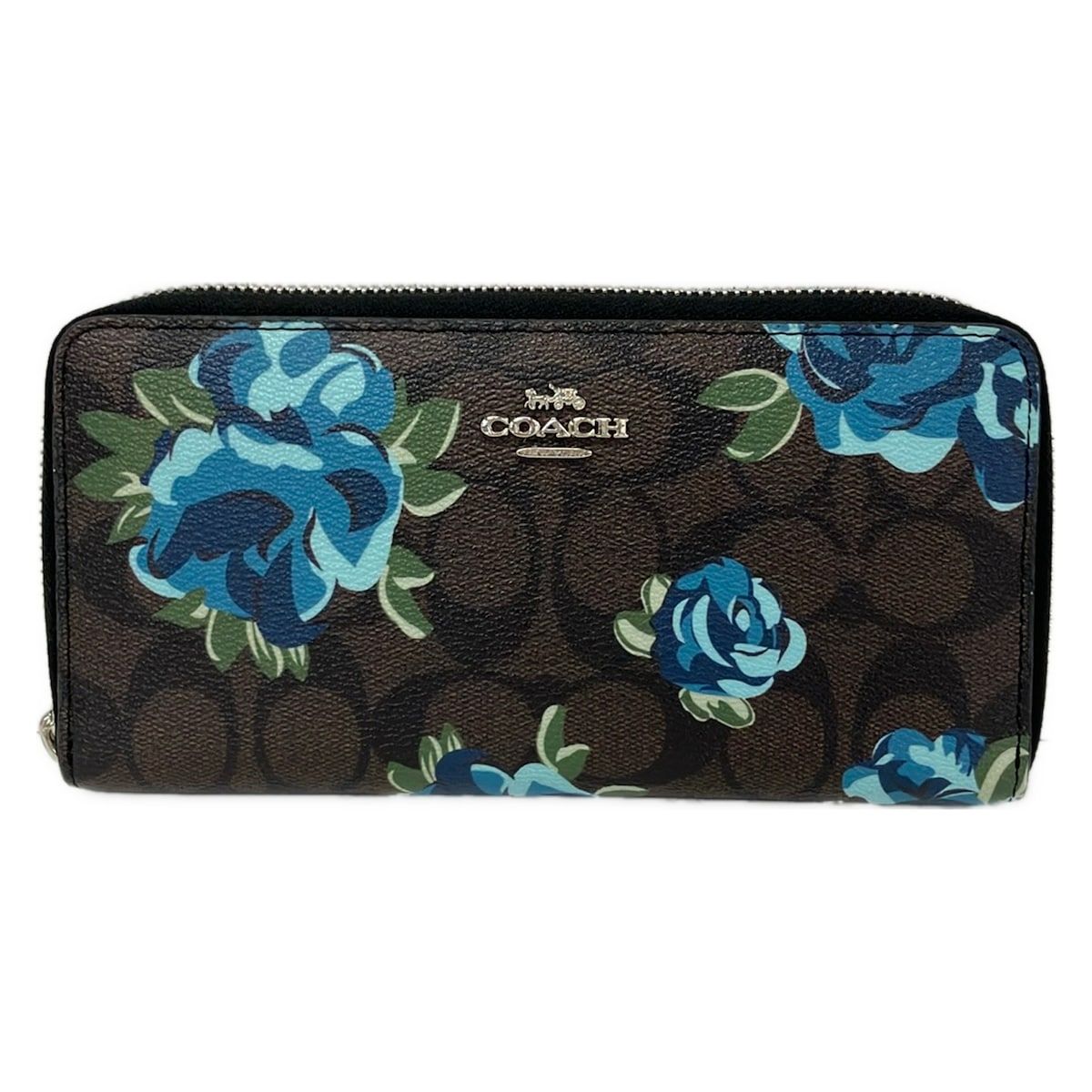 COACH(コーチ) 長財布 シグネチャー柄 F39189 ダークブラウン×ブルー×マルチ