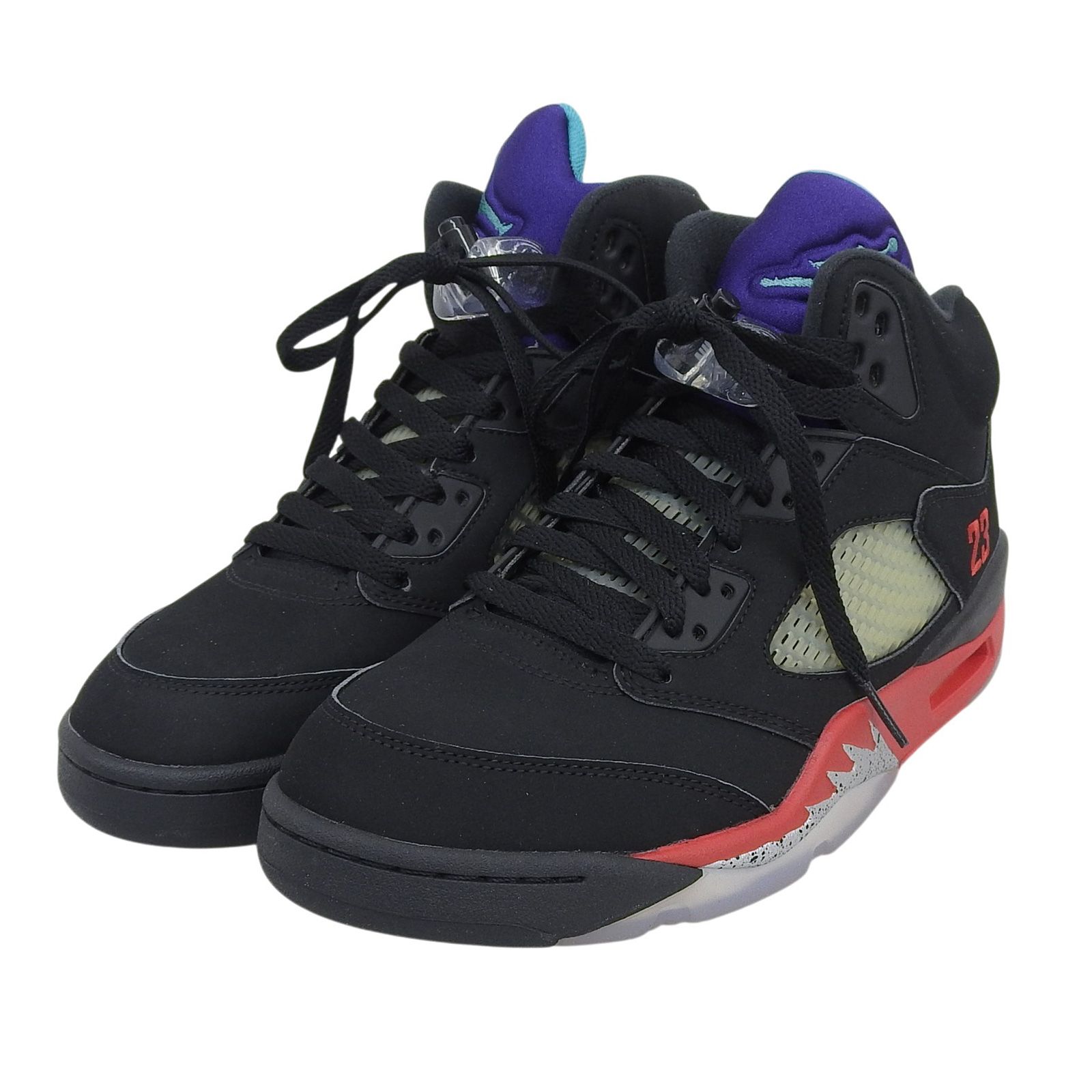 未使用品▲NIKE ナイキ CZ1786-001 AIR JORDAN 5 RETRO TOP 3 レースアップ レザー スニーカー ブラック マルチ 26cm メンズ 17,760円