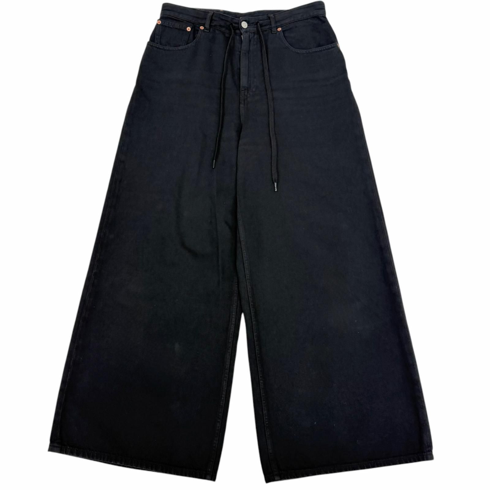 極美品□MM6 Maison Margiela エムエムシックス メゾンマルジェラ 24AW S52LA0239 ワイドデニムパンツ ブラック 28 イタリア製 正規品 メンズ
