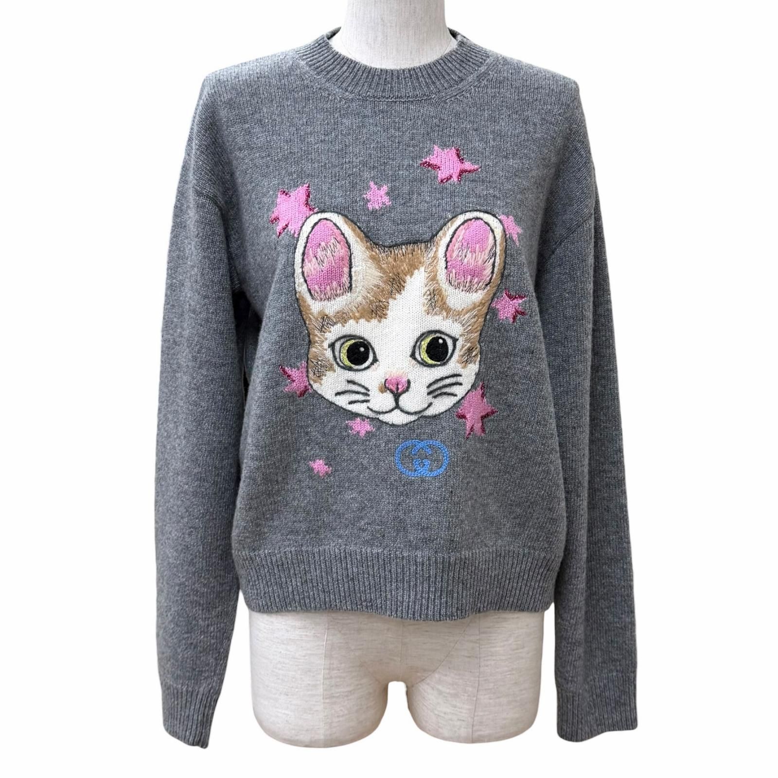 未使用品★GUCCI グッチ 25AW 864156 ヒグチユウコ ウール100％ 日本限定 鈴木えみ着用 セーター グレー S イタリア製 正規品 レディース