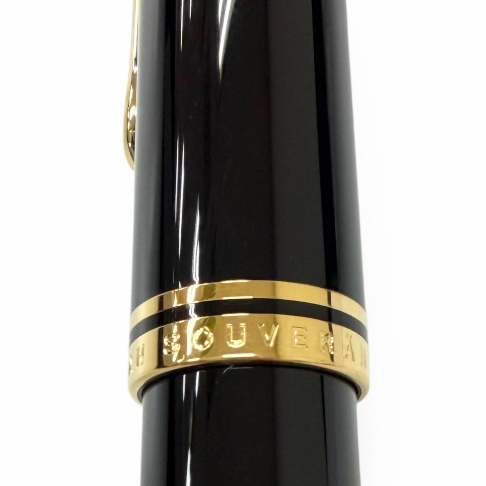 極美品●PERIKAN ペリカン M1000 スーベレーン ペン先18K(18C-750F) Mニブ ロゴ刻印入り ストライプ柄 万年筆 ブルー メンズ 極美品□PERIKAN ペリカン M1000 スーベレーン ペン先18K Fニブ