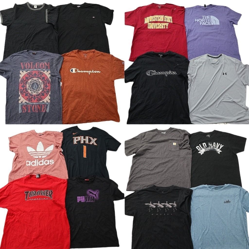 古着卸 まとめ売り ブランドMIX Tシャツ 16枚セット ( メンズ XL/2XL ) パタゴニア カーハート ディッキーズ ノースフェイス 中古 NE8641
