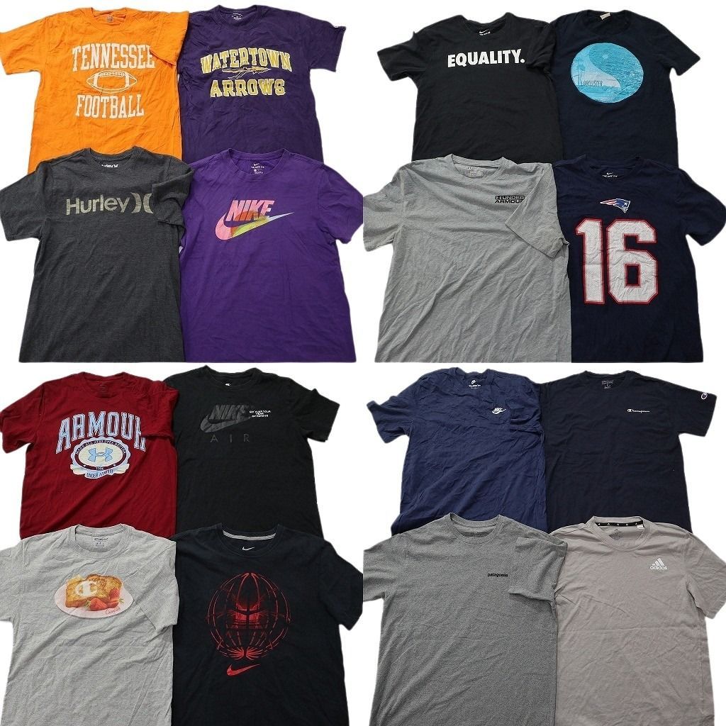 古着卸 まとめ売り ブランドMIX Tシャツ 16枚セット ( メンズ M ) パタゴニア ナイキ チャンピオン アンダーアーマー 中古 古着 NE8644