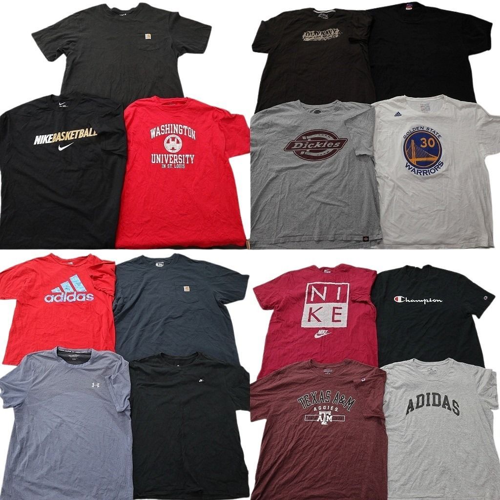 古着卸 まとめ売り ブランドMIX Tシャツ 15枚セット ( メンズ 2XL ) ディッキーズ カーハート アディダス ナイキ 中古 古着 NE8656