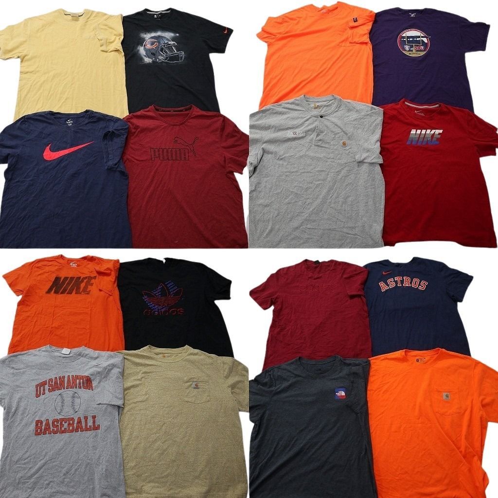 古着卸 まとめ売り ブランドMIX Tシャツ 16枚セット ( メンズ XL/2XL ) カーハート ノースフェイス チャンピオン ナイキ 中古 古着 NE8657