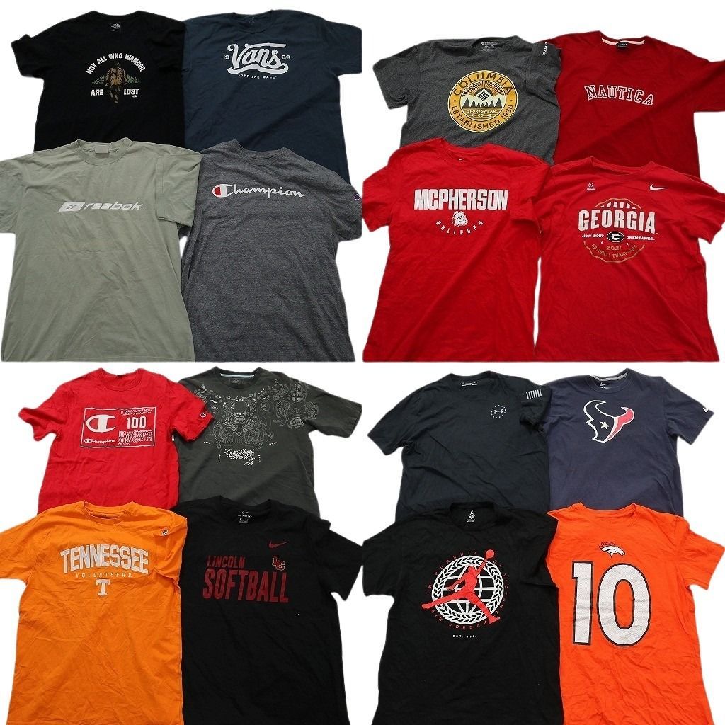 古着卸 まとめ売り ブランドMIX Tシャツ 16枚セット ( メンズ L ) ノースフェイス コロンビア エコーアンリミテッド 中古 古着 NE8664