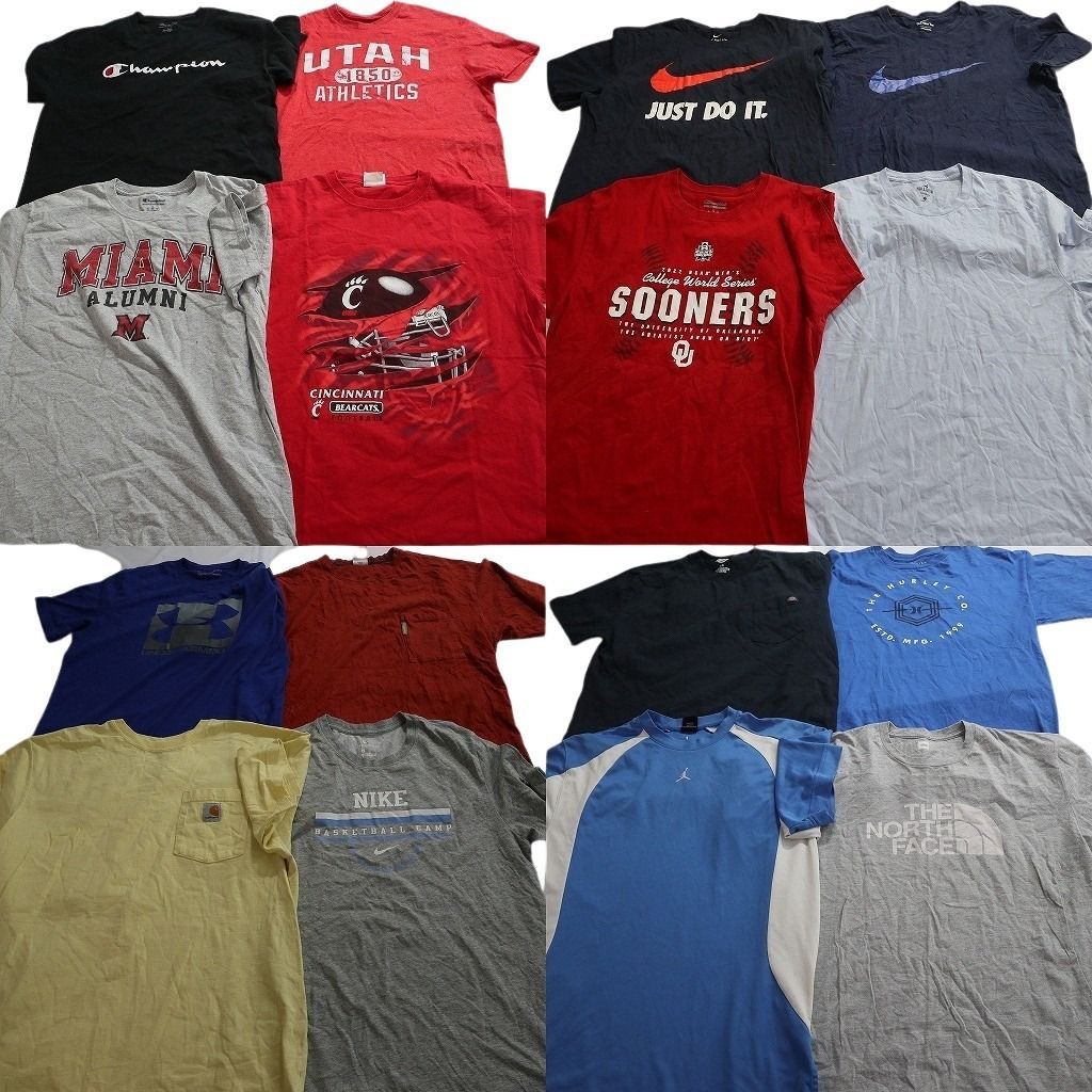 古着卸 まとめ売り ブランドMIX Tシャツ 16枚セット ( メンズ L ) ディッキーズ ジョーダン カーハート チャンピオン 中古 古着 NE8693