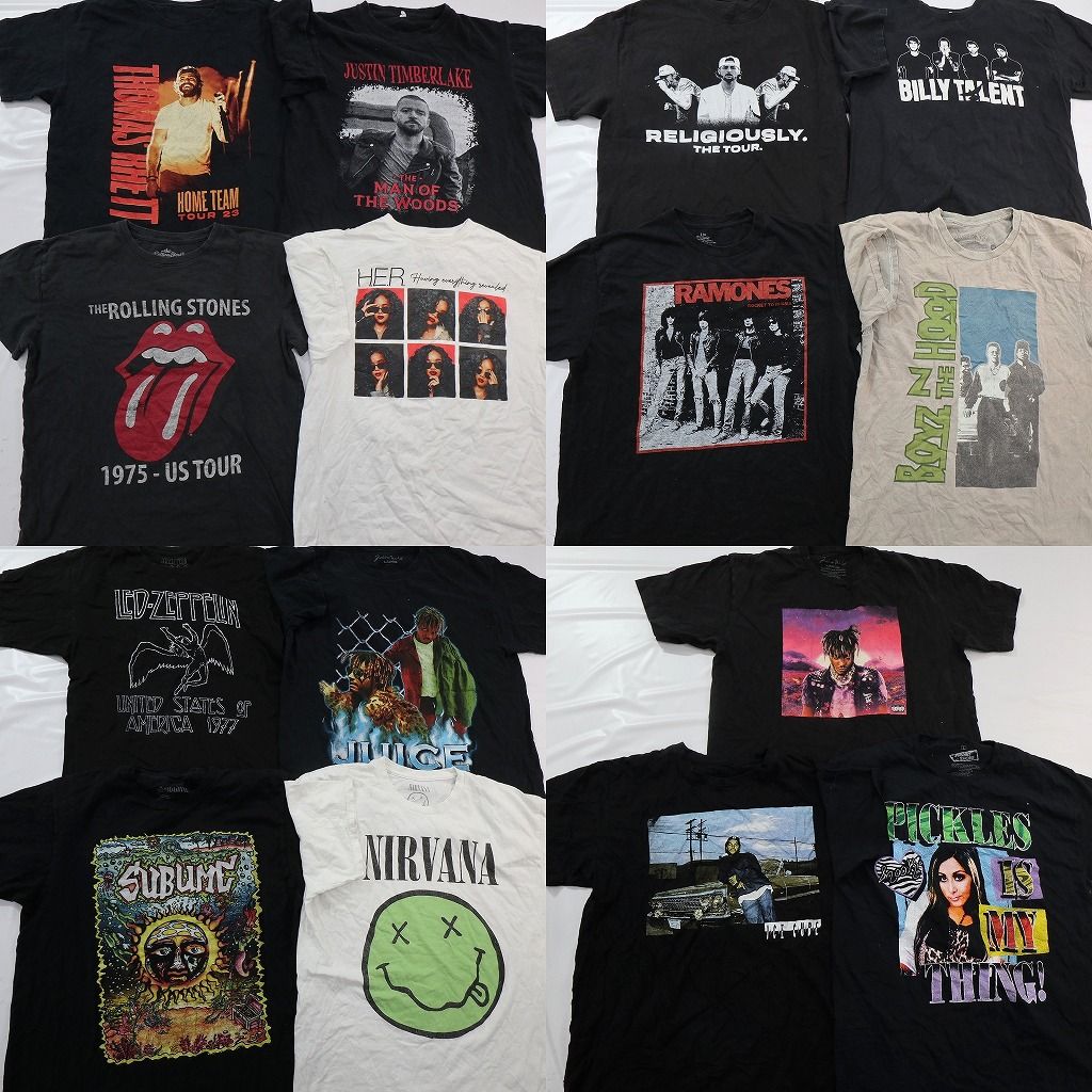 古着卸 まとめ売り 音楽・バンド Tシャツ 15枚セット ( メンズ L ) アイスキューブ 人物 ニルヴァーナ サブライム 中古 古着 NE8706 22,718円
