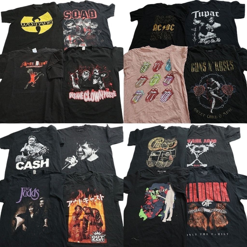 古着卸 まとめ売り Tシャツ MIX 16枚セット ( メンズ M ) ローリングストーンズ 2PAC 音楽 バンド 中古 古着 NE8728 24,183円