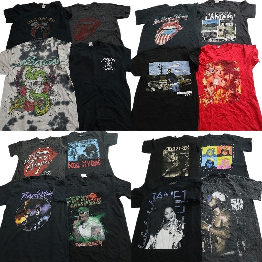 古着卸 まとめ売り 音楽・バンド Tシャツ 16枚セット ( メンズ S ) ローリングストーンズ 人物 アイスキューブ 中古 古着 NE8738