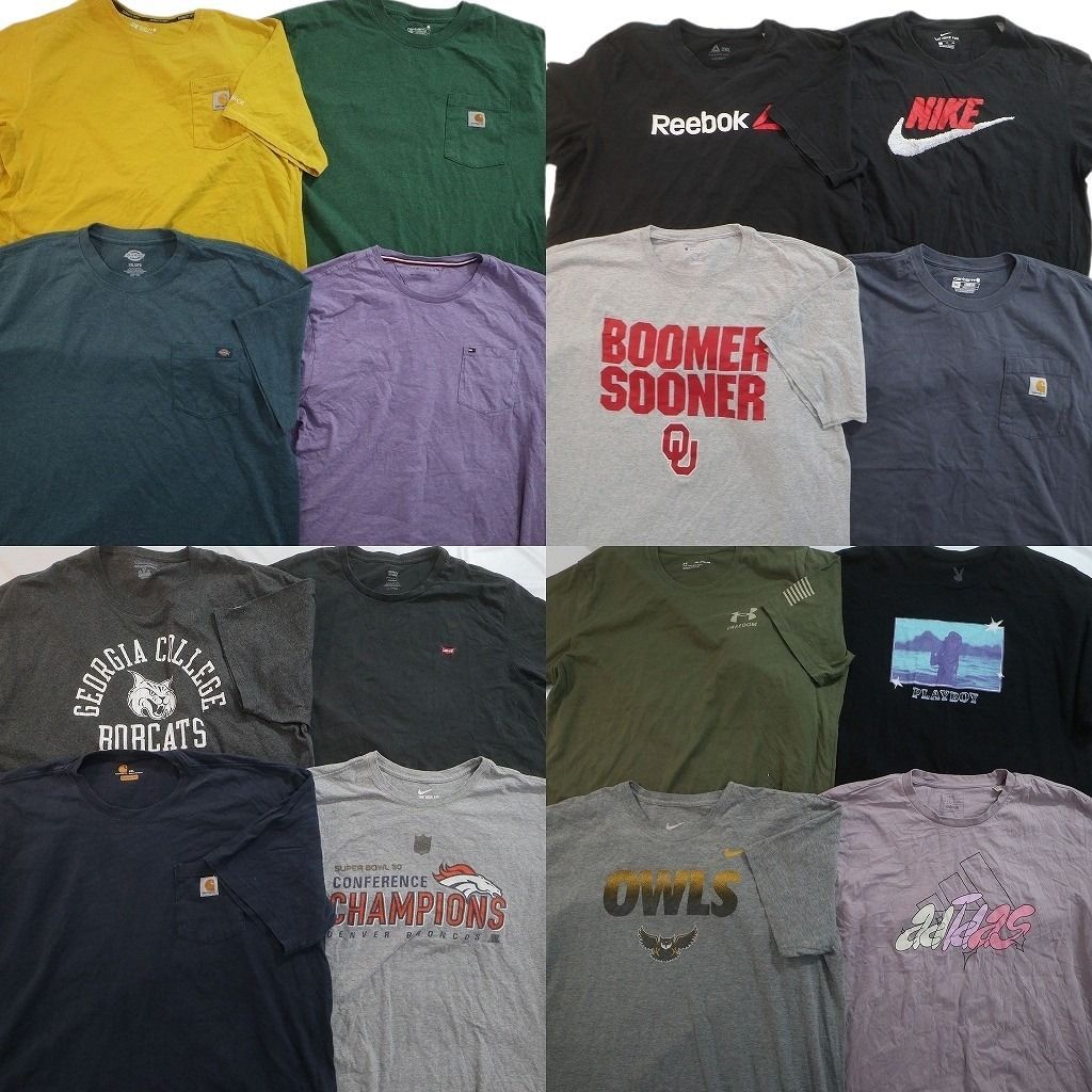 古着卸 まとめ売り ブランドMIX Tシャツ 16枚セット ( メンズ 2XL ) カーハート ディッキーズ プレイボーイ チャンピオン 中古 古着 NE8753