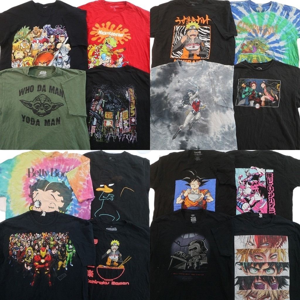 古着卸 まとめ売り キャラクター Tシャツ 16枚セット ( メンズ XL
