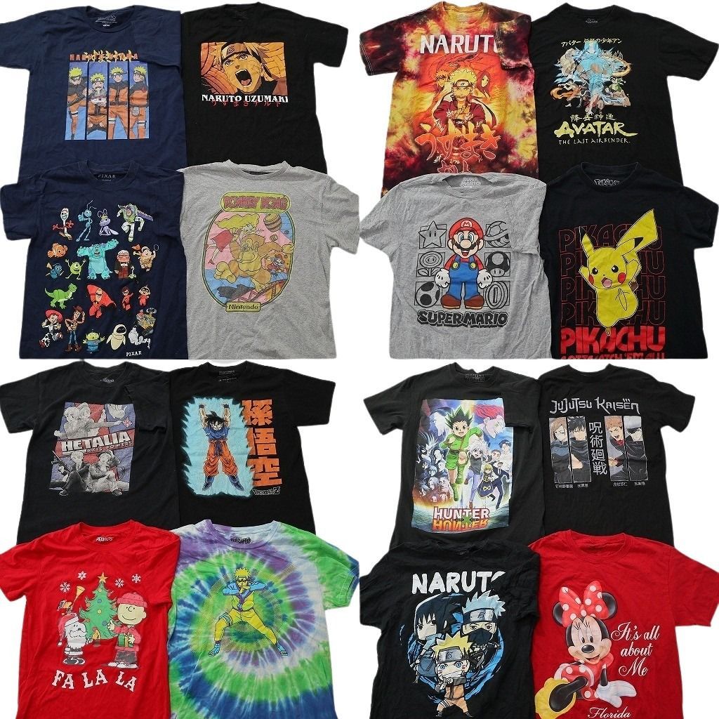 古着卸 まとめ売り キャラクター Tシャツ 16枚セット ( メンズ S ) ナルト ディズニー 呪術廻戦 ハンターハンター スヌーピー 中古 NE8773 15,705円