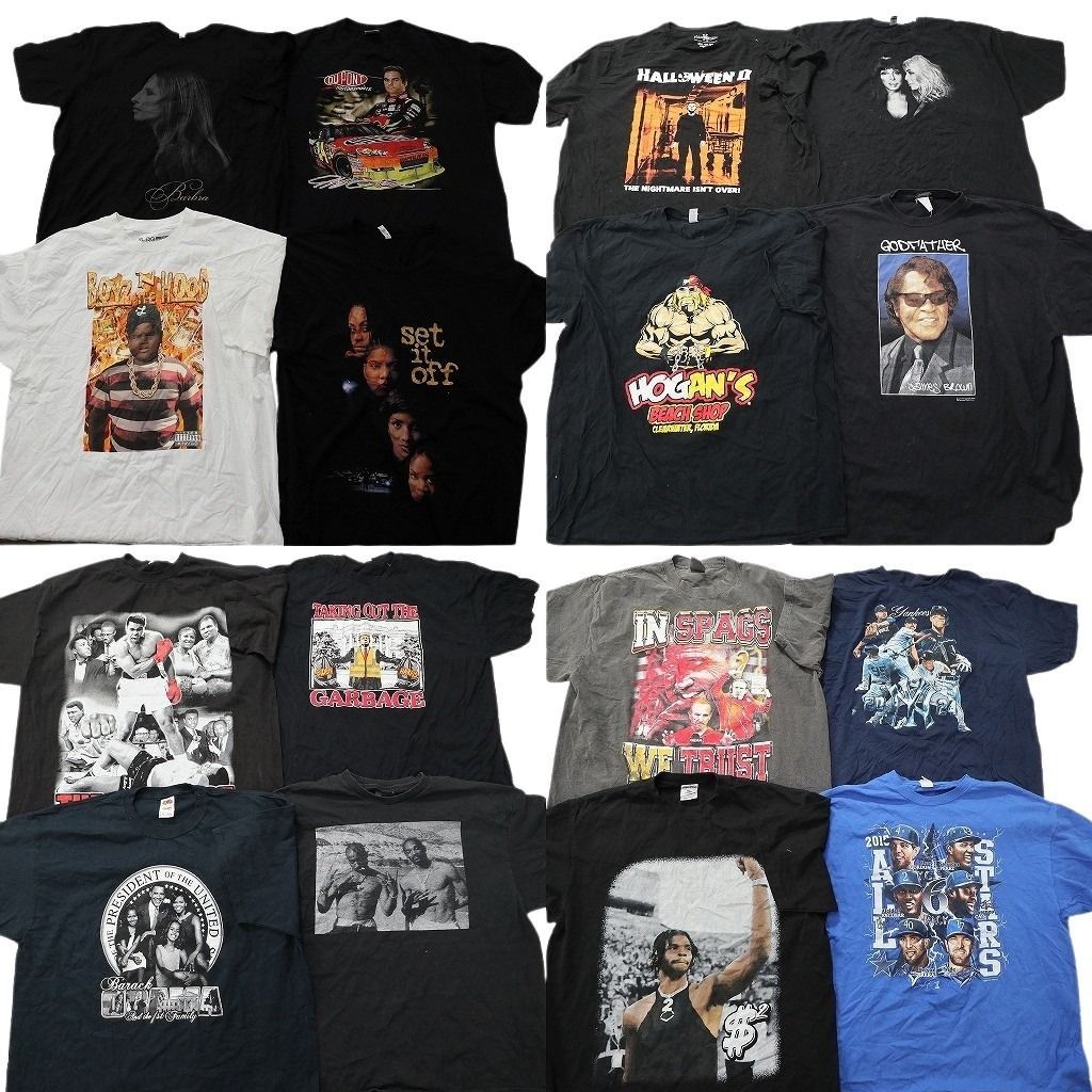 古着卸 まとめ売り 人物 Tシャツ 16枚セット ( メンズ 2XL/3XL ) レーシング ボーイズンザフット プロチーム MLB 映画 ホラー 中古 NE8775
