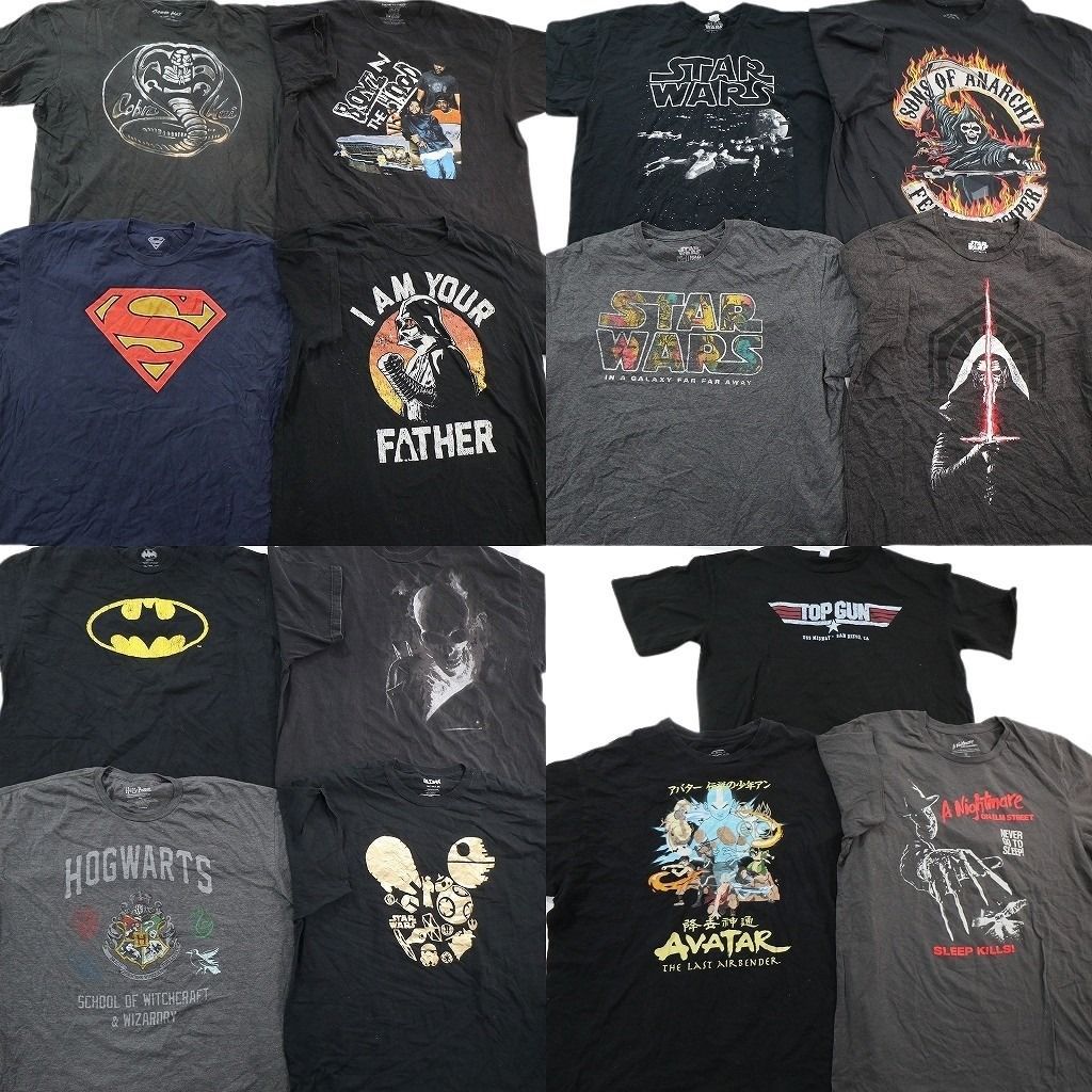 古着卸 まとめ売り 映画・ドラマ Tシャツ 15枚セット ( メンズ 2XL ) ボーイズンザフット ホラー ハリーポッター 中古 古着 NE8802
