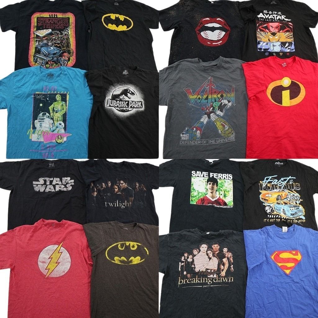 古着卸 まとめ売り Tシャツ MIX 16枚セット ( メンズ L/XL ) ストレンジャーシングス スターウォーズ ワイルドスピード 映画 中古 NE8807