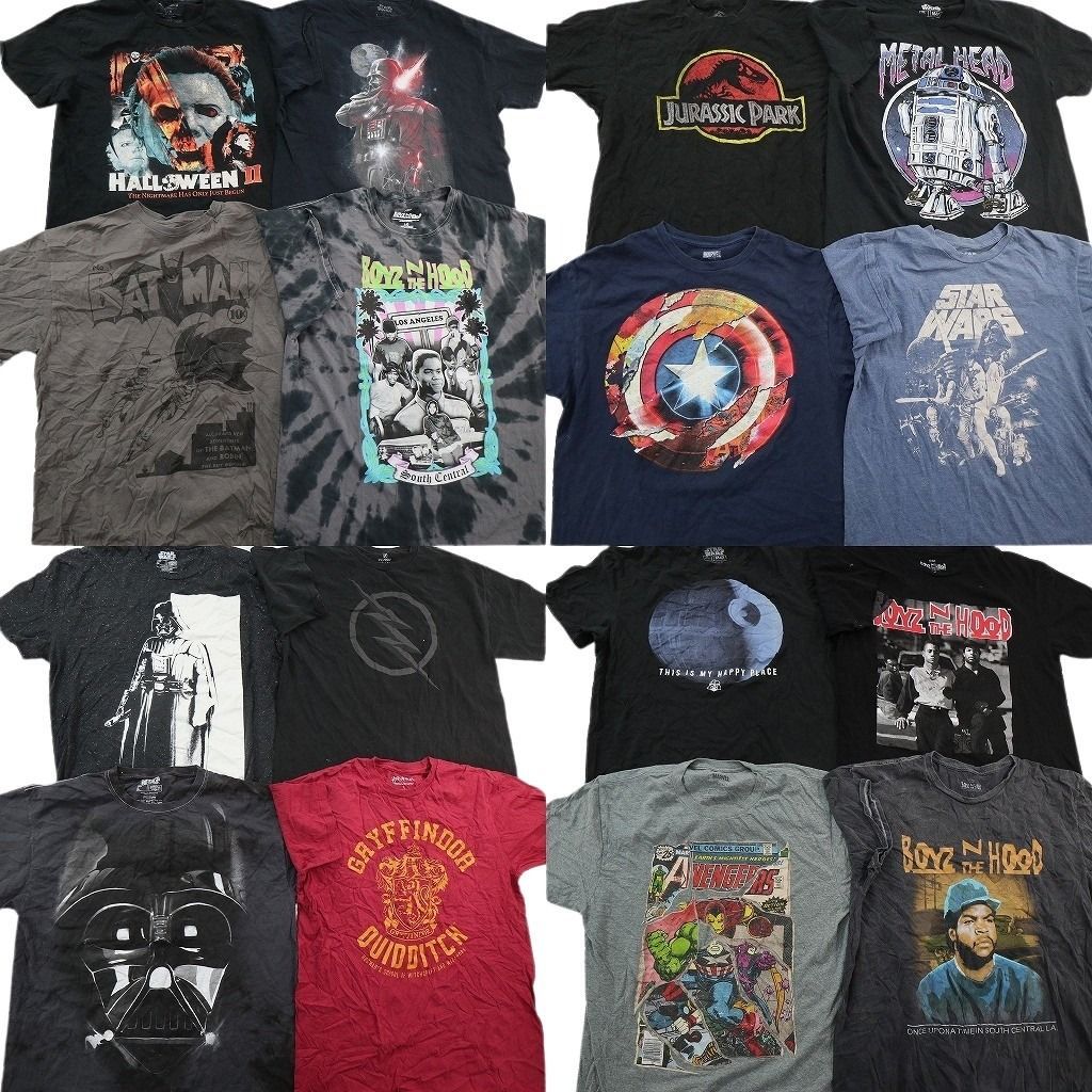 古着卸 まとめ売り 映画・ドラマ Tシャツ 16枚セット ( メンズ L ) ホラー バットマン ボーイズンザフット ハリーポッター 中古古着 NE8811