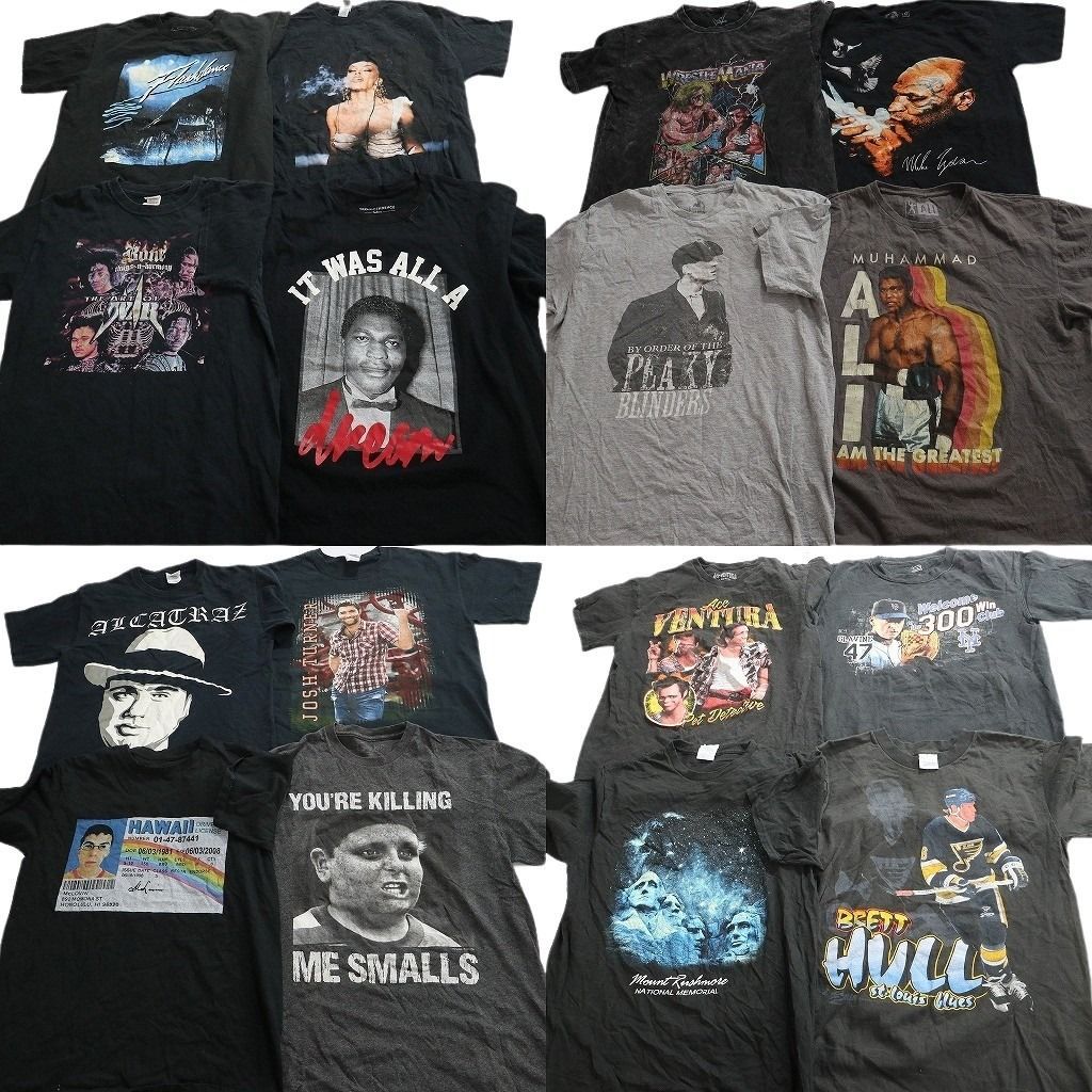 古着卸 まとめ売り 人物 Tシャツ 16枚セット ( メンズ M ) プロチーム NHL MLB モハメドアリ 映画 音楽 中古 古着 NE8825