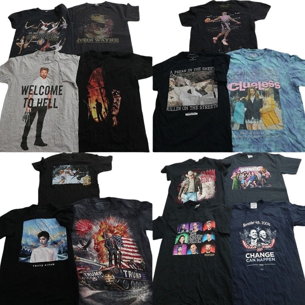 古着卸 まとめ売り 人物 Tシャツ 14枚セット ( メンズ S ) トランプ 映画 マイケルジョーダン 中古 古着 NE8827