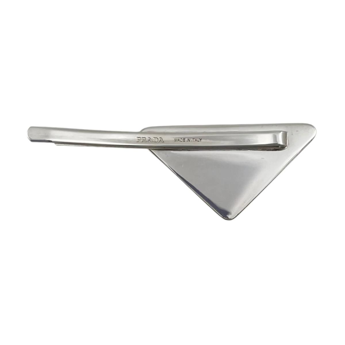 ☆プラダ ヘアピン トライアングルロゴ 1IF051 メタル ホワイト 