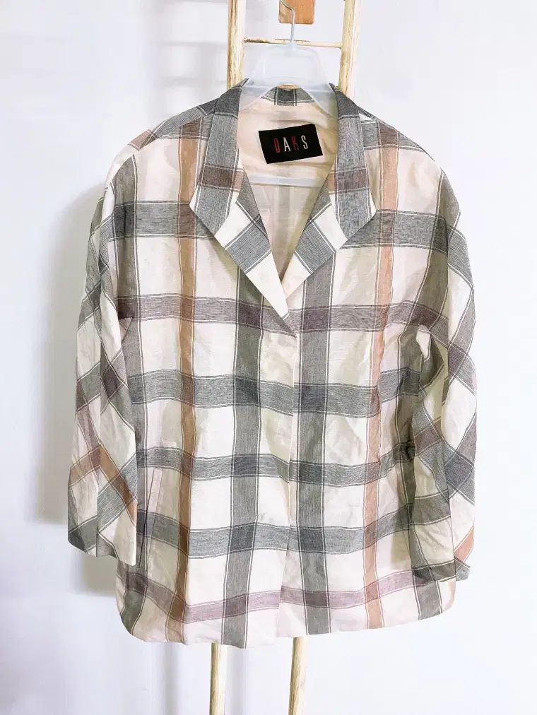 (レディース 90サイズ) DAKS リネン CHECK カラージャケット