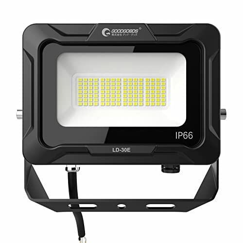 グッド・グッズ 30W LED 投光器 昼白色 100V対応 IP66 防水 ledライト ワークライト 高輝度 省エネ 120°広角照明 フラッドライト 看板灯 駐車場 ガレージ 倉庫 BBQ 屋外作業 野外 屋外常設 広範囲 取付簡単 プ 400bac66